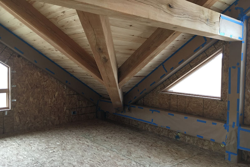 Here are some beams in the loft.